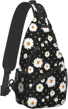 Рюкзак-слинг с цветком маргаритки, нагрудные сумки унисекс, походный рюкзак через плечо для унисекс, сумка через плечо для спорта, скалолазания, бега