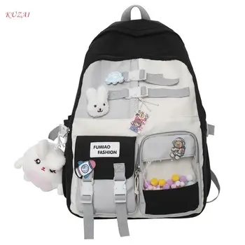 Рюкзаки для студентов колледжа для девочек-подростков Kawaii, женская школьная сумка большой емкости, простой модный женский рюкзак для ноутбука, Милая сумка для мальчика