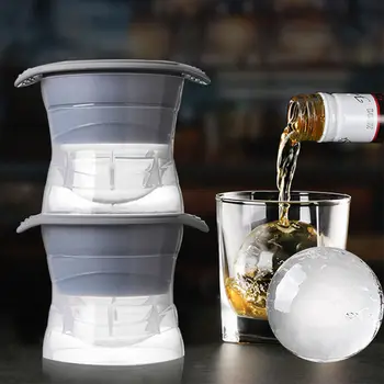Силиконовая Сфера Форма для кубиков льда Кухонная Штабелируемая Форма для медленного таяния DIY Ice Ball Круглая Форма для приготовления желе для коктейля Виски
