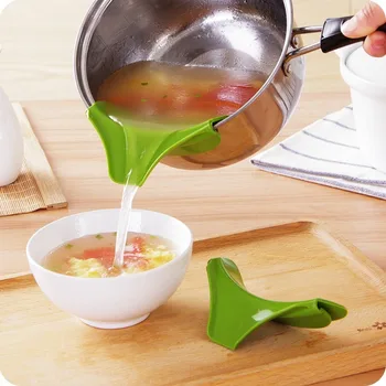 Силиконовая воронка для жидкости с противоскользящим носиком для разлива супа Воронка для кастрюль, сковородок, мисок и банок Кухонные принадлежности Инструменты