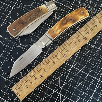 Складной нож из стали CPM20CV, Титановый сплав, Ручка из зубов Мамонта, Походный Портативный спасательный охотничий EDC Кухонный острый инструмент