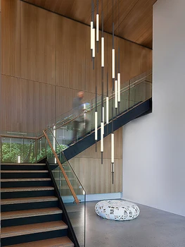 Современная люстра в пентхаусе, люстра для лестницы на вилле, креативный дизайн, светодиодный подвесной светильник, подвесной светильник для гостиной на чердаке,
