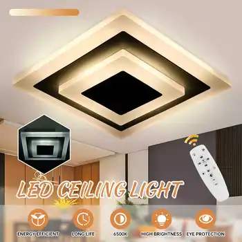 Современный светодиодный потолочный светильник с дистанционным управлением мощностью 80 Вт для гостиной, кухни, спальни, ванной комнаты, потолочный светильник с регулируемой яркостью на радиоуправлении