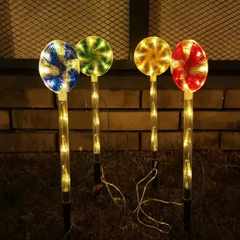 Солнечная Лампа для лужайки, Светодиодная лампа для леденцового Тростника, лампа для дорожки, 8 режимов Наружных леденцовых гирлянд для Рождественского новогоднего праздничного декора