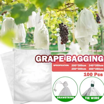 Сумки для винограда, 100 шт., Нетканые сумки для защиты фруктов от птиц, Сетка для овощей, сумки для выращивания сельскохозяйственных растений