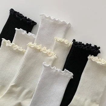 Универсальные черно-белые носки в винтажном стиле с правилами для женщин, всесезонные повседневные студенческие однотонные хлопчатобумажные носки