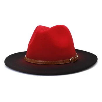 Фетровая шляпа с широкими полями, мужская и женская модная панама из твида, ретро-градиентная джазовая шляпа, фетровые шляпы для мужчин