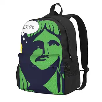 Школьная сумка Pop Liberty, рюкзак большой емкости для ноутбука, 15 дюймов, Popart Лихтенштейн, Ретро Статуя Свободы 60-х годов, Merde