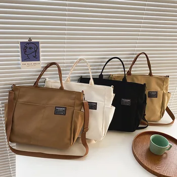 Японская простая сумка-мессенджер, корейская сумка, студенческая нейлоновая водонепроницаемая холщовая сумка через плечо, сумки через плечо для женщин, ранцы