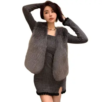 зимняя шуба жилет без рукавов японско корейский модный дизайн