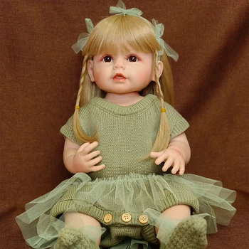 кукла-Реборн Принцесса 55 см, силиконовое тело, может принимать ванну с соской, магнитные Рождественские подарки для детей