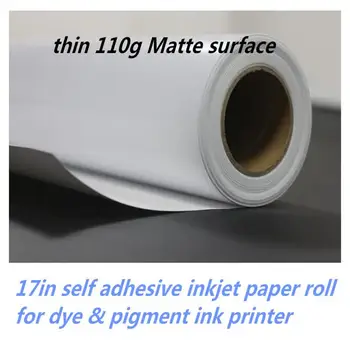струйная печать 17 дюймов x 30 м водонепроницаемый матовый самоклеящийся рулон тонкой бумаги для струйной печати
