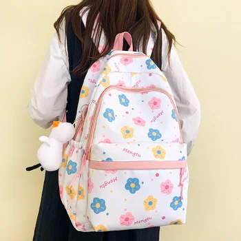 Водонепроницаемая сумка для путешествий для девочек, Женский Модный рюкзак для колледжа с мультяшным принтом, женская школьная сумка для ноутбука Kawaii