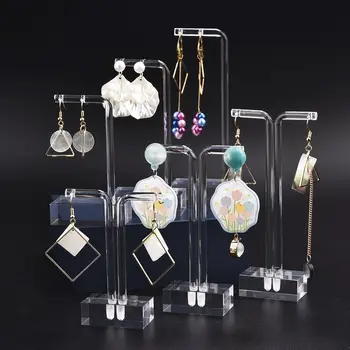 Креативная Прозрачная Упаковка ювелирных изделий Съемный Стеллаж для хранения ожерелья Поворотный Акриловый Держатель для серег