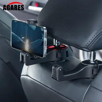 Крючок для заднего сиденья автомобиля, Многофункциональный подвесной держатель для мобильного телефона, кронштейн для подголовника телефона на заднем сиденье