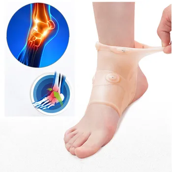 Магнитный бандаж для голеностопного сустава, Компрессионный носок от растяжения связок, тендинит, облегчение боли в пятке, Силиконовый рукав для ног, защита для лодыжек