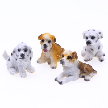 Мини-собака из смолы, миниатюрные садовые микроландшафтные украшения, фигурки, миниатюрные предметы