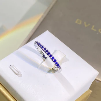 Минималистичные новые однорядные кольца с инкрустацией из серебра 925 пробы с фиолетовым цирконием 5A для женщин, легкие роскошные элегантные аксессуары, ювелирные изделия
