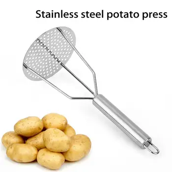 Нескользящая Практичная картофелепрессалка из нержавеющей стали, прочная картофеледробилка, простая в использовании, для выпечки