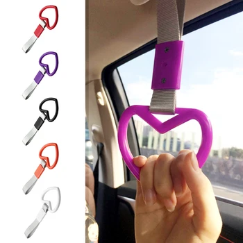 Новое кольцо-сердечко Ручка для поезда и автобуса JDM Ремешок для рук Брелок для дрифта Кольцо для предупреждения о дрифте для заднего бампера автомобиля Принадлежности и аксессуары