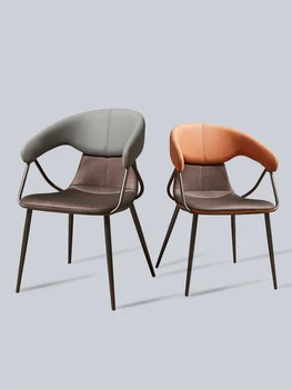 Обеденные стулья из хлопчатобумажного полотна, современные и минималистичные скандинавские дизайнеры, спинки для столовой, домашние обеденные стулья