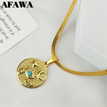 Ожерелье с цепочкой Islam Eye Moon Star для женщин, нержавеющая сталь, золотой цвет, мусульманский Коран, Ожерелье с подвеской Аллаха, Ювелирные изделия collier NS02