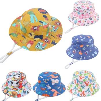 Панама Летняя Детская шляпка для девочек, Хлопковая Панама для мальчиков, Уличная детская панама, Детская шляпка-ведро для малышей, солнцезащитная шляпа для девочек, Рыбацкая шляпа