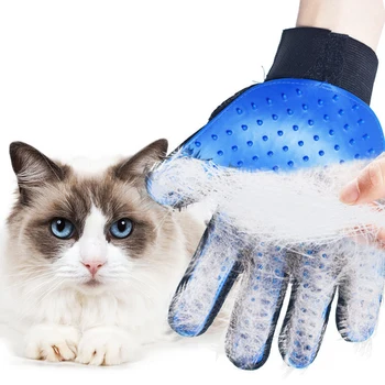 Перчатки для удаления кошачьей шерсти 1ШТ, Резиновые, для красоты домашних животных, для ухода, Эффективный массаж, Гребни для собак, Плавающая щетка, 6 цветов