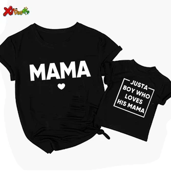 Футболки, Подходящая одежда для матери и Сына, Семейные футболки, Подарок для мамы и Маленького Мальчика, Подходящая одежда для Семейного Дня Матери