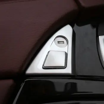 Хромированная кнопка для BMW 5 серии F10 11-17 2x Хромированный переключатель коробки подлокотников Заменить отделку крышки корпуса